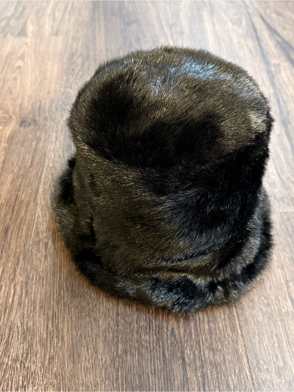 Women’s Black Faux Fur Bucket Hat